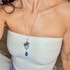 Limited edition hand wire wrapped cage pendant necklace was sterling silver and crystal I Swarovski