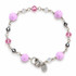 Sterling Silver Pink Wire Wrap Opaque Crystal Bracelet
