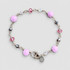 Sterling Silver Pink Wire Wrap Opaque Crystal Bracelet