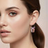 sterling silver flower hoop earrings with pink swarovski crystals