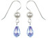 Sapphire Blue and White Pearl Earrings