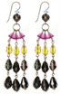 3 strand colorful crystal earrings by NYC jewelry designer Karen Curtis