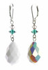 Sterling Silver & Vintage White Swarovski Crystal Drop Earrings -Mint