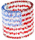 American Flag Cuff Bracelet, 600 Swarovski Crystals, Finished with Sterling Silver Magnetic Clasps