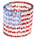 American Flag Cuff Bracelet, 600 Swarovski Crystals, Finished with Sterling Silver Magnetic Clasps