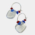 Red, White & Blue crystal hoop earrings made with crystals from Swarovski on sterling silver by designer Karen Curtis. Made in NYC