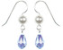 Best-Selling Holiday Delight: Handcrafted Sterling Silver Earrings with Stunning Swarovski Crystals in Lustrous Sapphire Blue and Pearls by Karen Curtis NYC