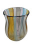 One of a Kind Colorful Art Glass Vase created by Fusing Hand Blown Cane into a Beautiful Color Pattern