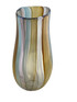 One of a Kind Colorful Art Glass Vase created by Fusing Hand Blown Cane into a Beautiful Color Pattern