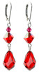 Red Crystal Dangle Earrings Crystals from Swarovski and Sterling Silver.