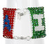 Magnetic clasps on bracelet with the design of the flag of Italy