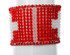 Swiss flag bracelet shows clear crystal seperation between 2 flags on pattern