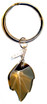 golden teak STRASS SWAROVSKI crystal on sterling silver key ring