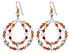 Sterling Silver Swarovski Crystal Double Hoop Wire Wrapped Earrings -Sunset
