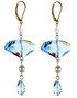 Abstract Blue Crystal Earrings - March Birthstone