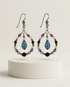 Sterling Silver Swarovski Crystal Wire Wrapped Hoop Earrings with Droplet - Botanical