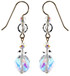 Sterling Silver Swarovski Crystal Drop Earrings featuring Crystal & Crystal Aurora Borealis . April birthstone earrings by designer karen curtis 