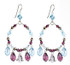 Fun Crystal Earrings with Blue and Purple Swarovski Crystal and Sterling Silver