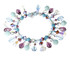 Flapper Dress Crystal Bracelet perfect for Formal Occasions.  Made with Blue, Purple and Clear Crystals from Swarovski