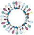 Colorful Statement Bracelet with many Vintage Crystals from Swarovski made with Sterling Silver 