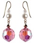 Vintage Pink Crystal Drop Earrings