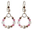 Round crystal earrings made with gold and Swarovski crystal