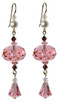 14k Gold Filled Limited Edition Modern & Vintage Swarovski Crystal Pink Earrings