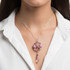 Pink Vintage Swarovski Crystal Cluster Necklace  Pink Vintage Swarovski Crystal Cluster Necklace