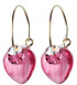 Glass heart hoop earrings