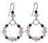 Pink and Sterling Silver Hoop Earrings