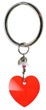 Red Swarovski crystal heart key chain on sterling silver.