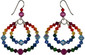 double hoop rainbow earrings designed especially for pride month.  rainbow hoop earrings are sterling silver with swarovski crystals by designer karen curtis