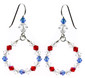 Accessorize this Memorial Day with Red, White & Blue sterling silver Swarovski crystal hoop earrings. NYC designer jewelry by Karen Curtis