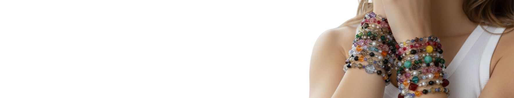 Layered stackable Swarovski crystal bracelets by Karen Curtis, handcrafted in NYC