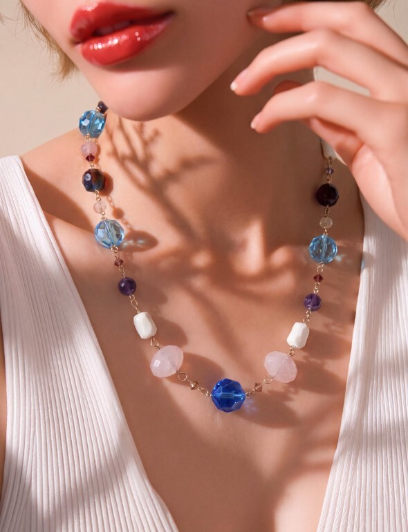 Luxury Swarovski crystal necklaces handcrafted in New York City by jewelry designer Karen Curtis using fine metals and brilliant limited edition crystal designs.