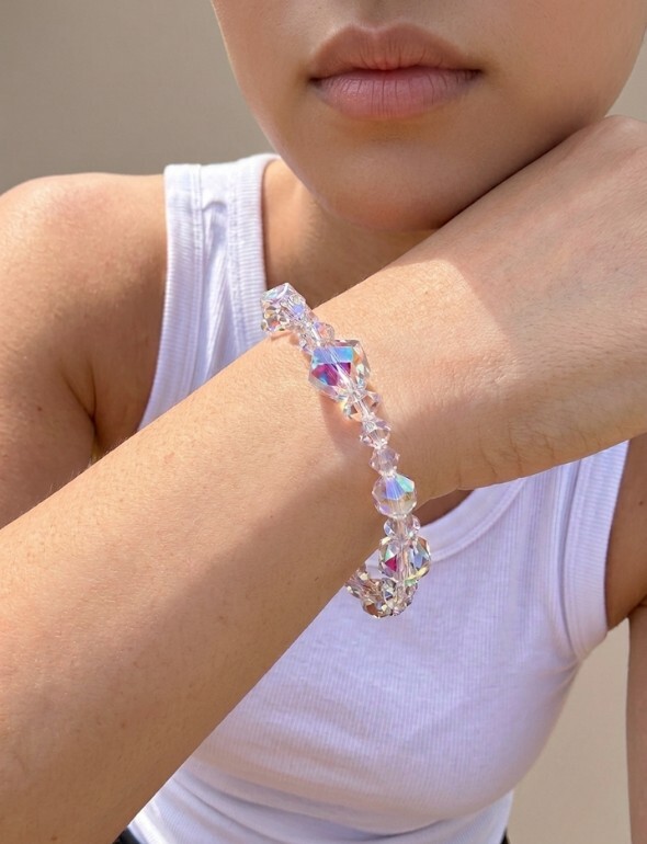 Elegant Swarovski crystal bracelets handcrafted in New York City by designer Karen Curtis featuring sparkling limited edition crystal jewelry made with fine metals.