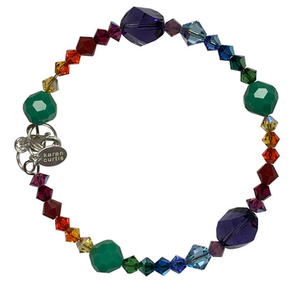 Swarovski Crystal Rainbow Colored Stackable Bangle Bracelet