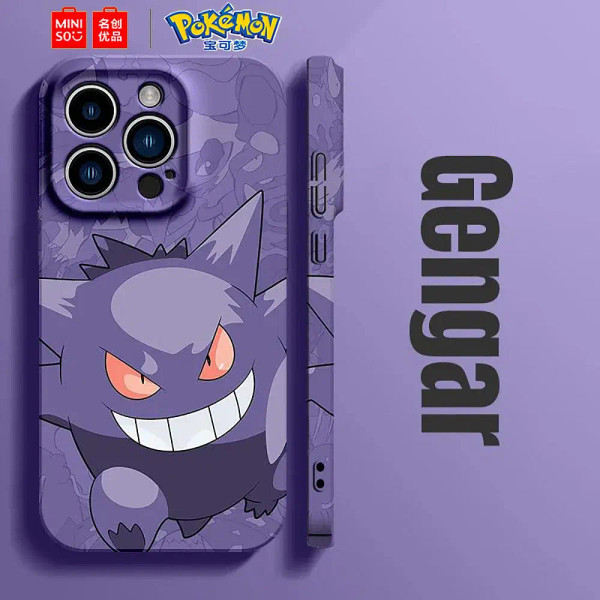 Color: Gold, Material: EVA - Miniso Pokemon Collaboration Pikachu Gengar Phone Case For iPhone 15 1