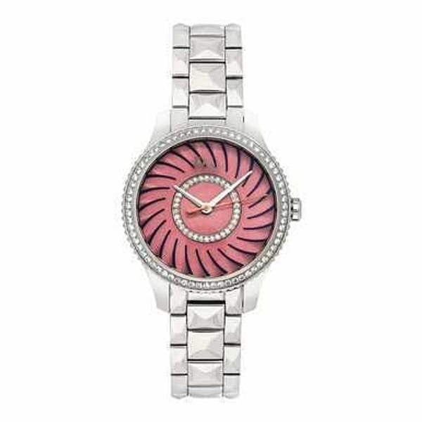 Dior CD152113M001 VIII Montaigne Silver Stainless Steel Pink Dial Diamond Watch