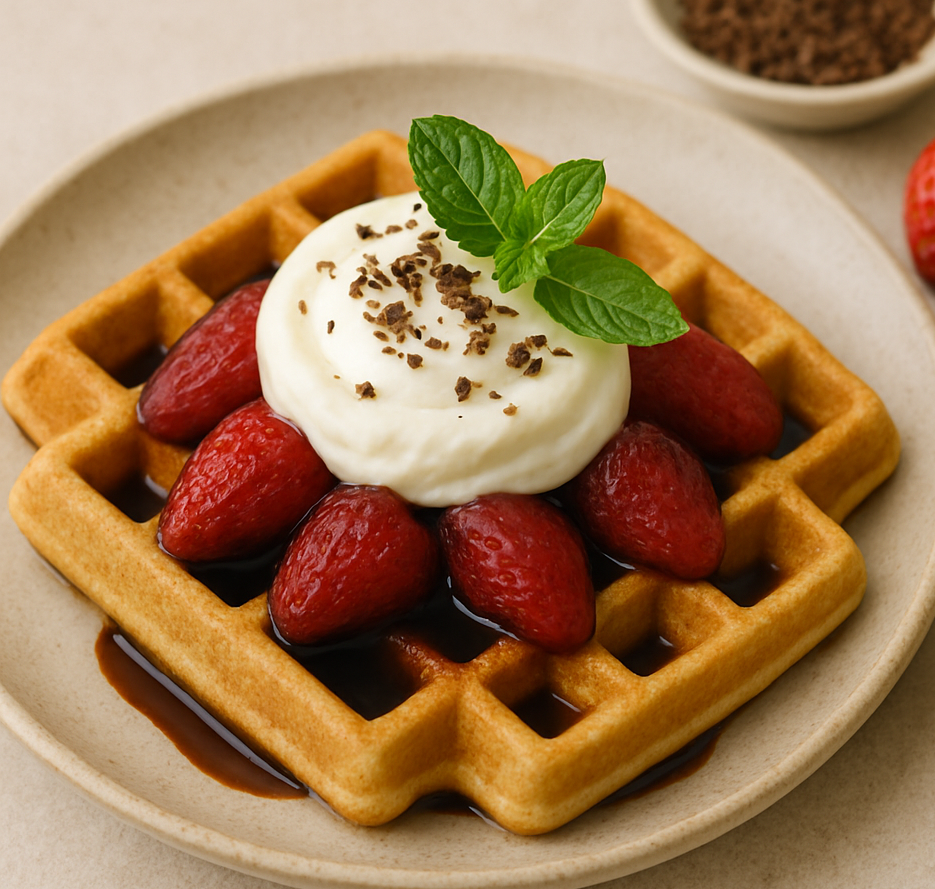 Roasted Strawberries with Mascarpone Cream