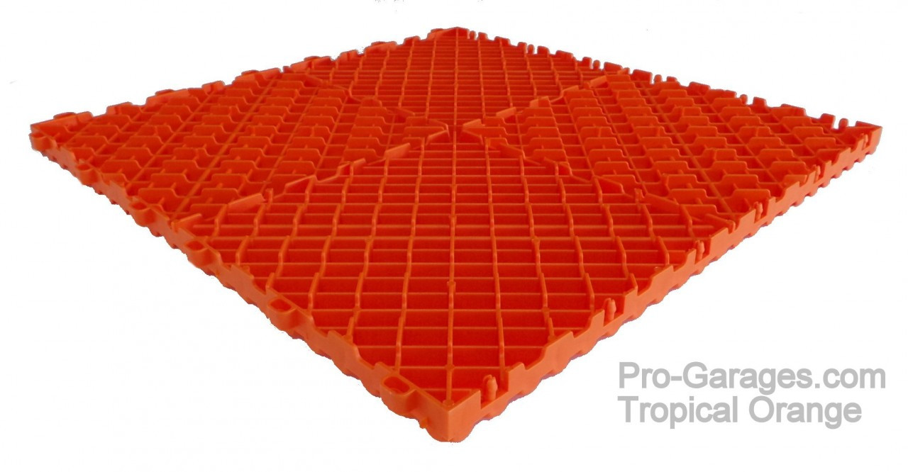 Ribtrax Pro  STANDARD "Tropical Orange"  Tiles (6-Pack)  Tile Size: 15 3/4" x 15 3/4" (1 Tile = 1.72 sq ft)