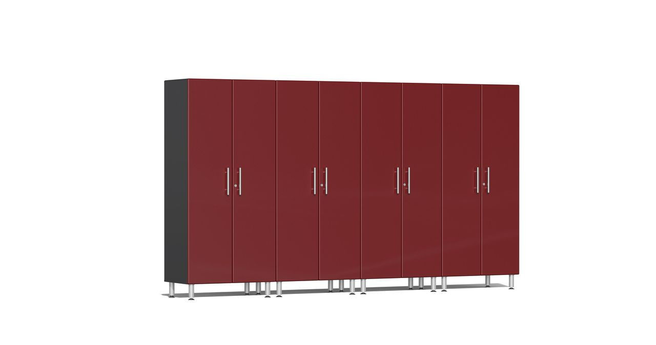 Ulti-MATE Garage 2.0 Series takes the back-to-back Consumers Digest awarded “Best Buy” cabinet line features to the next level. Four (4) piece 2-door tall modular cabinet kit offers oversized storage of nearly 12-ft for single or multi-wall designs. Metallic gloss car-like color facing, industrial strength 1-inch thick shelves, custom shop radius profile, soft-close hinges and wire-management system are a few stand-out features that will exceed any project demands in the garage or workshop. 