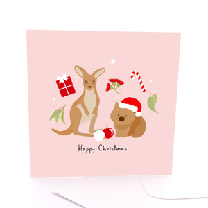 Christmas in Australia - Kangaroo & Wombat