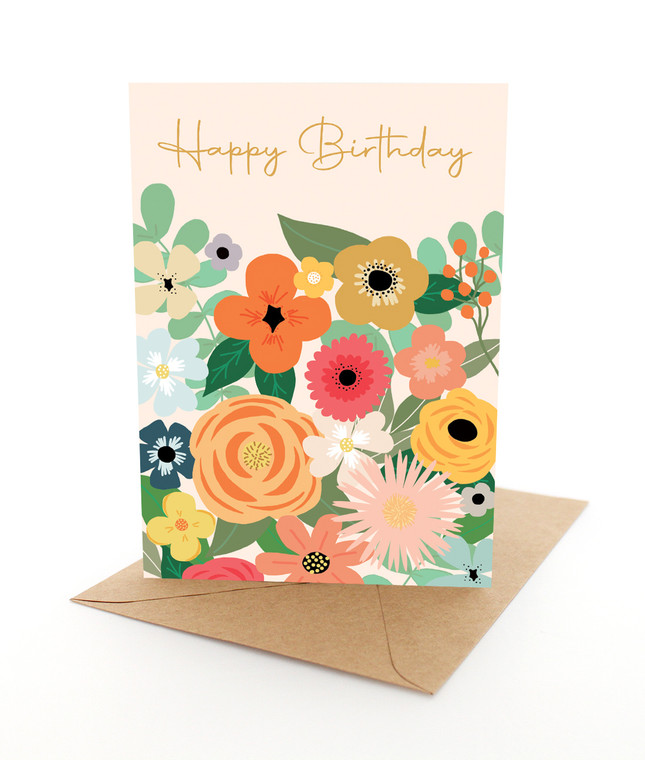 Peach Floral Birthday