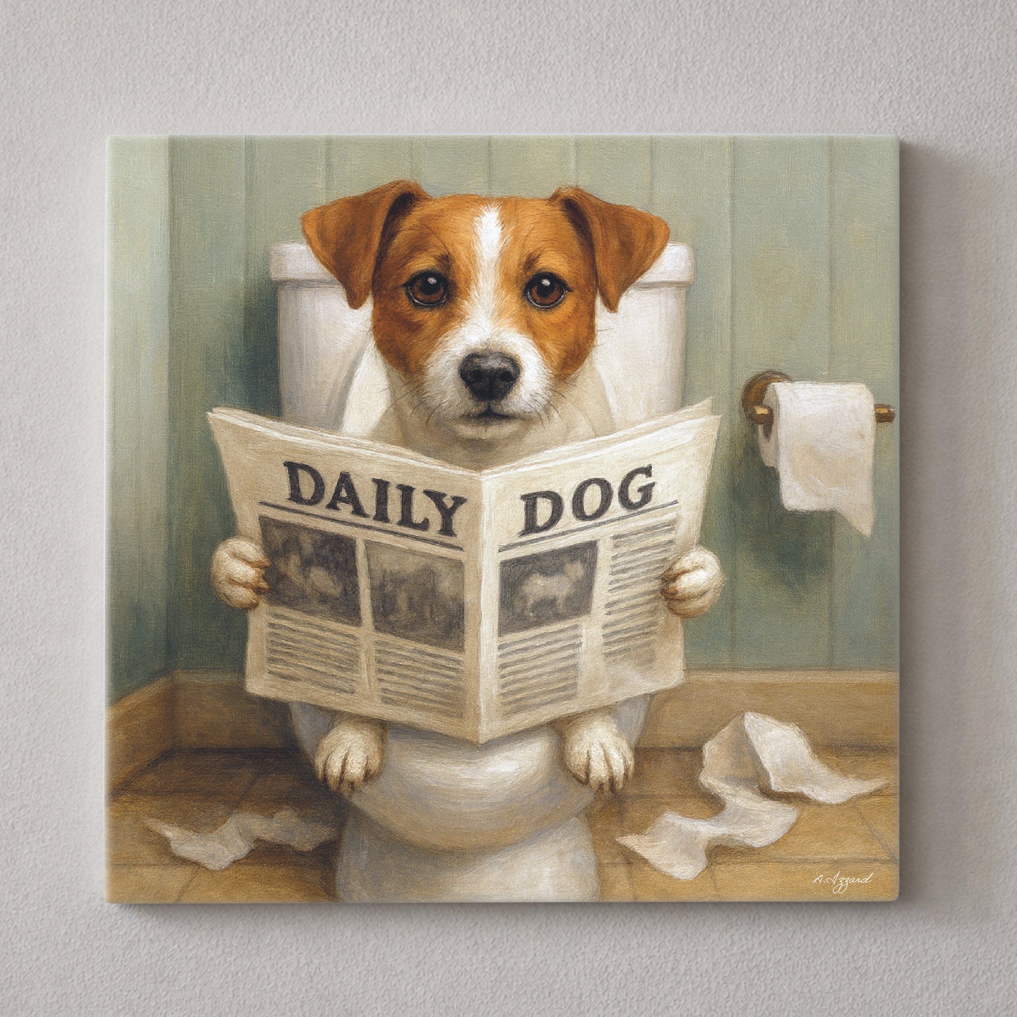 Oh Crap! Dogs On Bogs Ceramic Art Tiles - Vivid Squid Wholesale