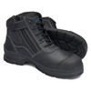 Blundstone Black Leather Zip Side Ankle Safety Hiker Boots 