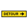 Detour Right Arrow Sign - Boxed Edge Sign - 1200 x 300mm