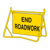 End Roadwork Swing Sign 900 x 600mm 