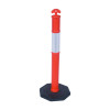 Orange T-Top Reflective Bollard Complete With 8 Kg Base - Class 1 3M Tape 