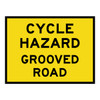 Cycle Hazard Grooved Road Sign - Boxed Edge Sign - 1200 x 900mm